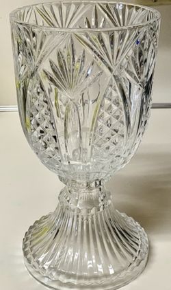 Vintage 10” Crystal Glass Pedestal Flower Vase