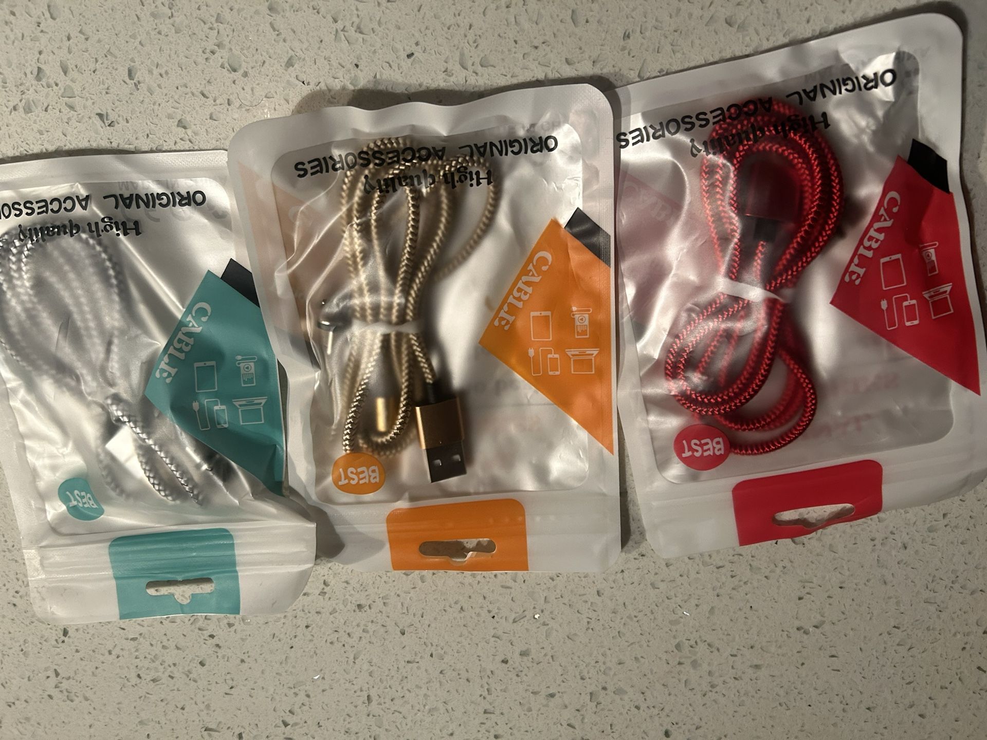 Cellphone Charger Nylon, Micro ,type c ,lightning