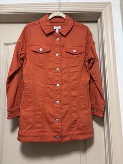 Women’s orange long d&co denim Jean jacket