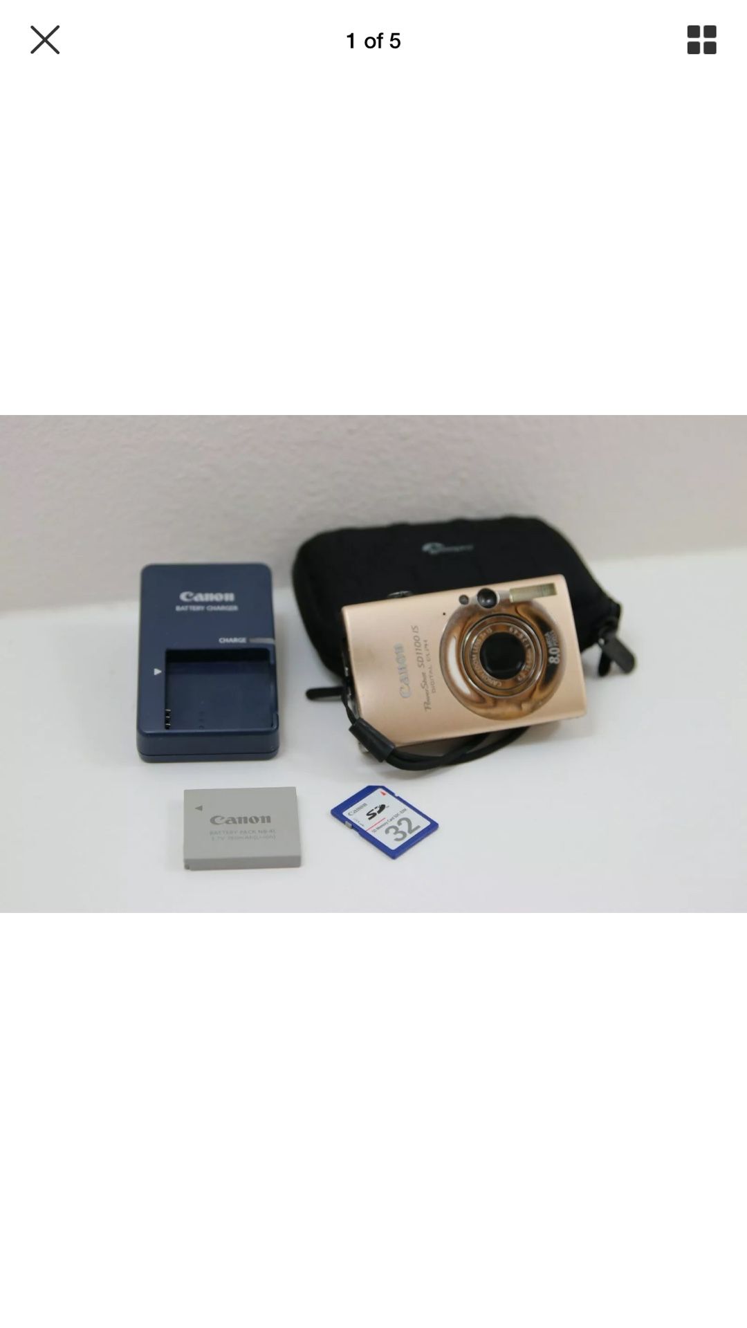 Canon PowerShot Digital ELPH SD1100 IS Camera 8 mega pixels With 32MB SD Card