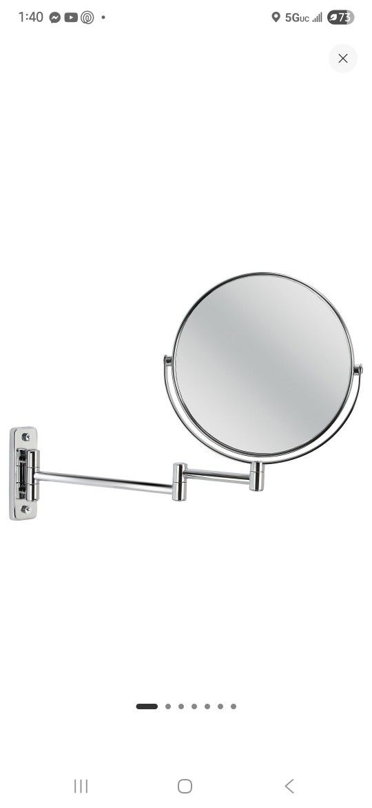 Double Sided Wall Mount Mirror Chrome