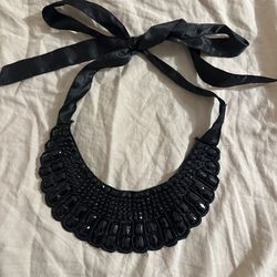 Black Statement Necklace / Shoulder Accessory