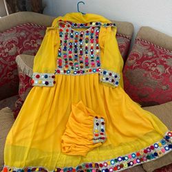 yellow afghan dress 