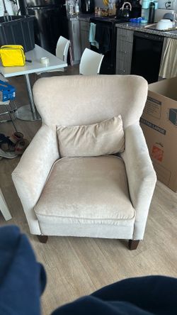 Cream Upholstered Accent Chair