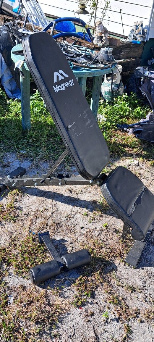 Workout, bench. sit ups and other Exercise