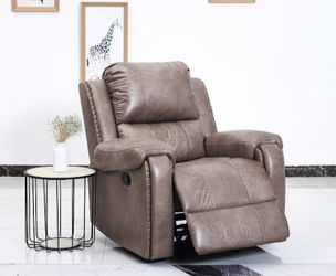 Brown Recliner chair w/ gold nail heads