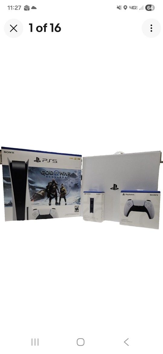 Sony Playstation PS5 CONSOLE Disc Ragnarök White 825GB Bundle Remote CFI-1215A