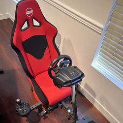 Bundle pack of logitech shifter, pedals, steering wheel, and bucket seat 
