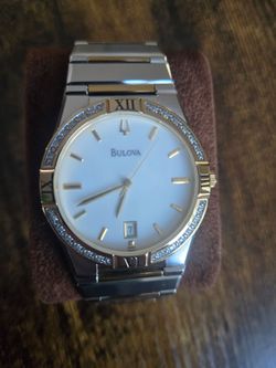 Bulova Men's 98B015 Two-Tone Diamond Accent Quartz Dress Watch - Working