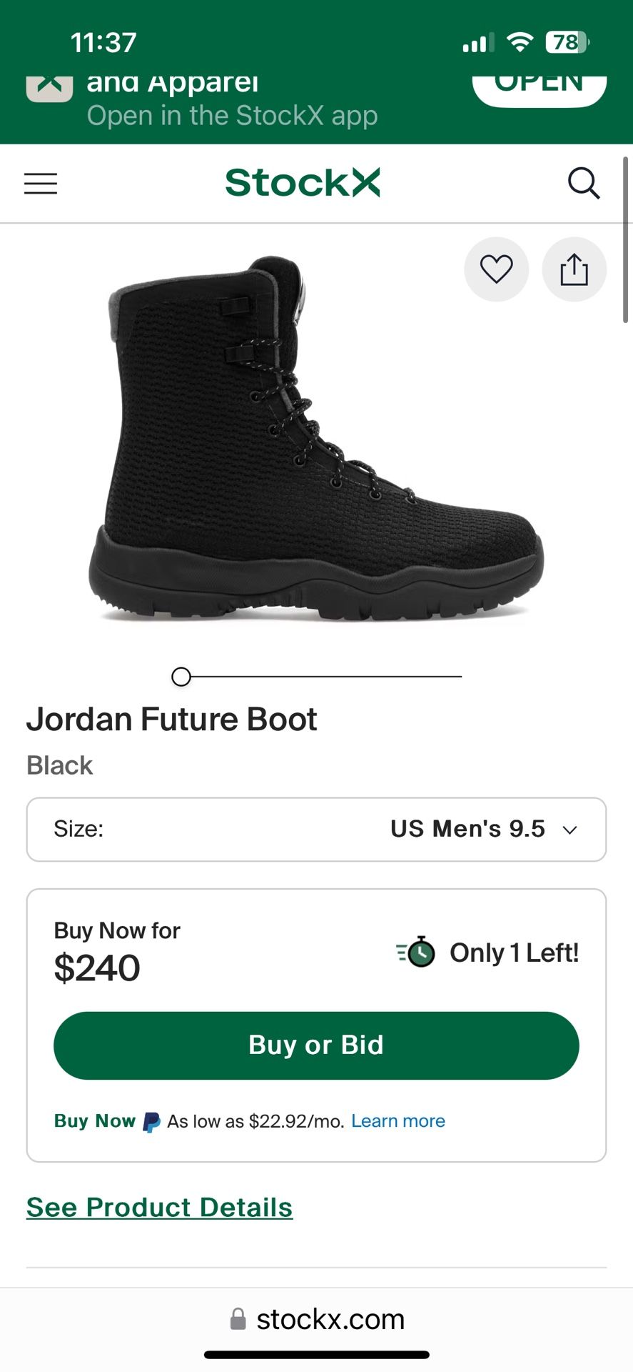 Jordan Boots Size 10