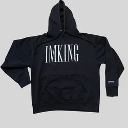 IMKING black vintage y2k skater hoodie sweatshirt Size Large