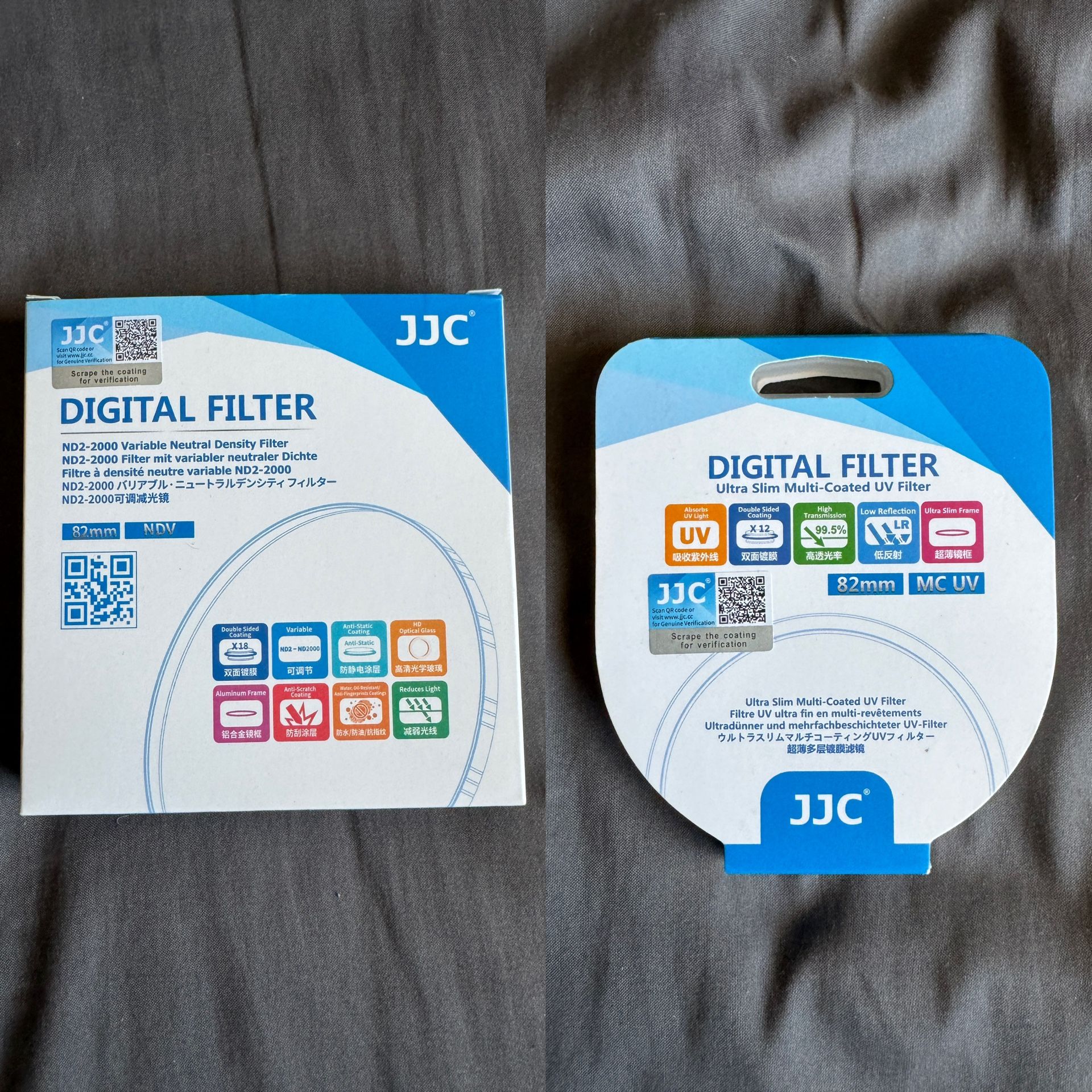 JJC ND Filter And UV Filter 82mm  Bundle 