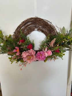 Beautiful floral  grapevine wreath