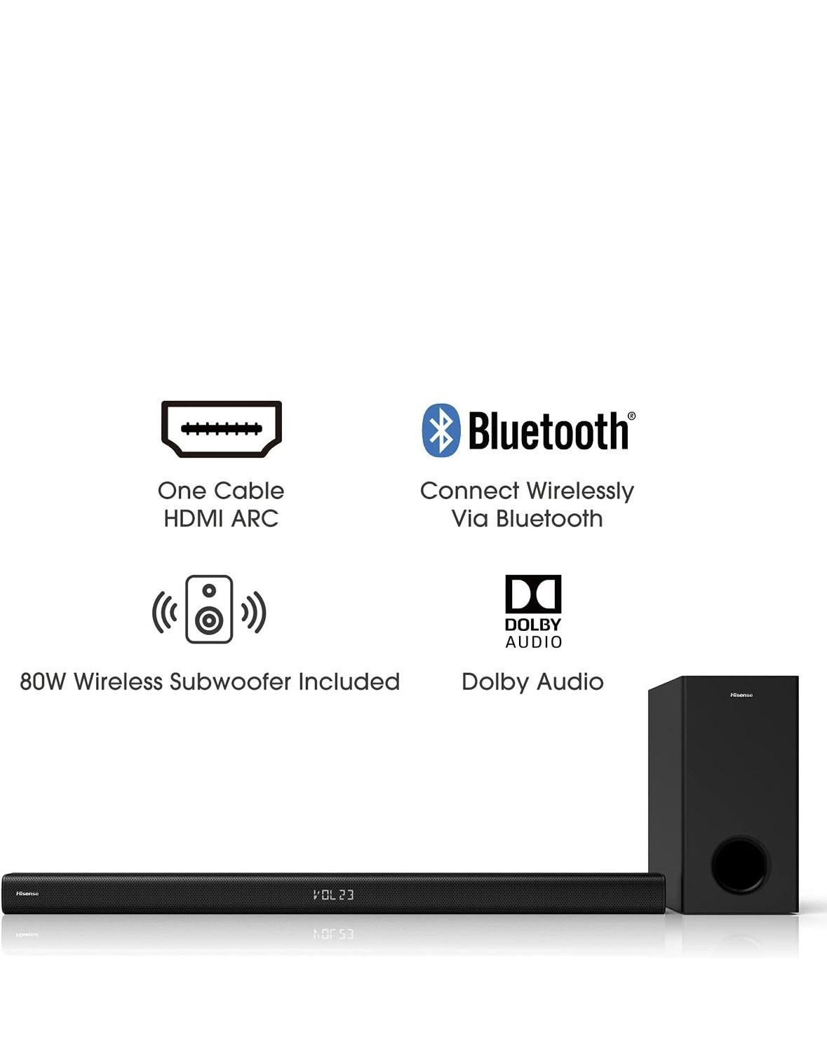 Sound Bar With Wireless Subwoofer