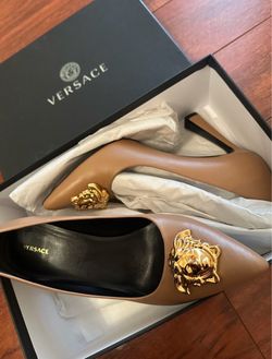 Versace Medusa Pointed-Toe Pumps