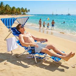 (1 for 80, 2 for 140) New in box Backpack Beach Chair with Footrest & Canopy Sun Shade,Double Shoulder Straps Folding 5-Position Tanning Chair with Fa