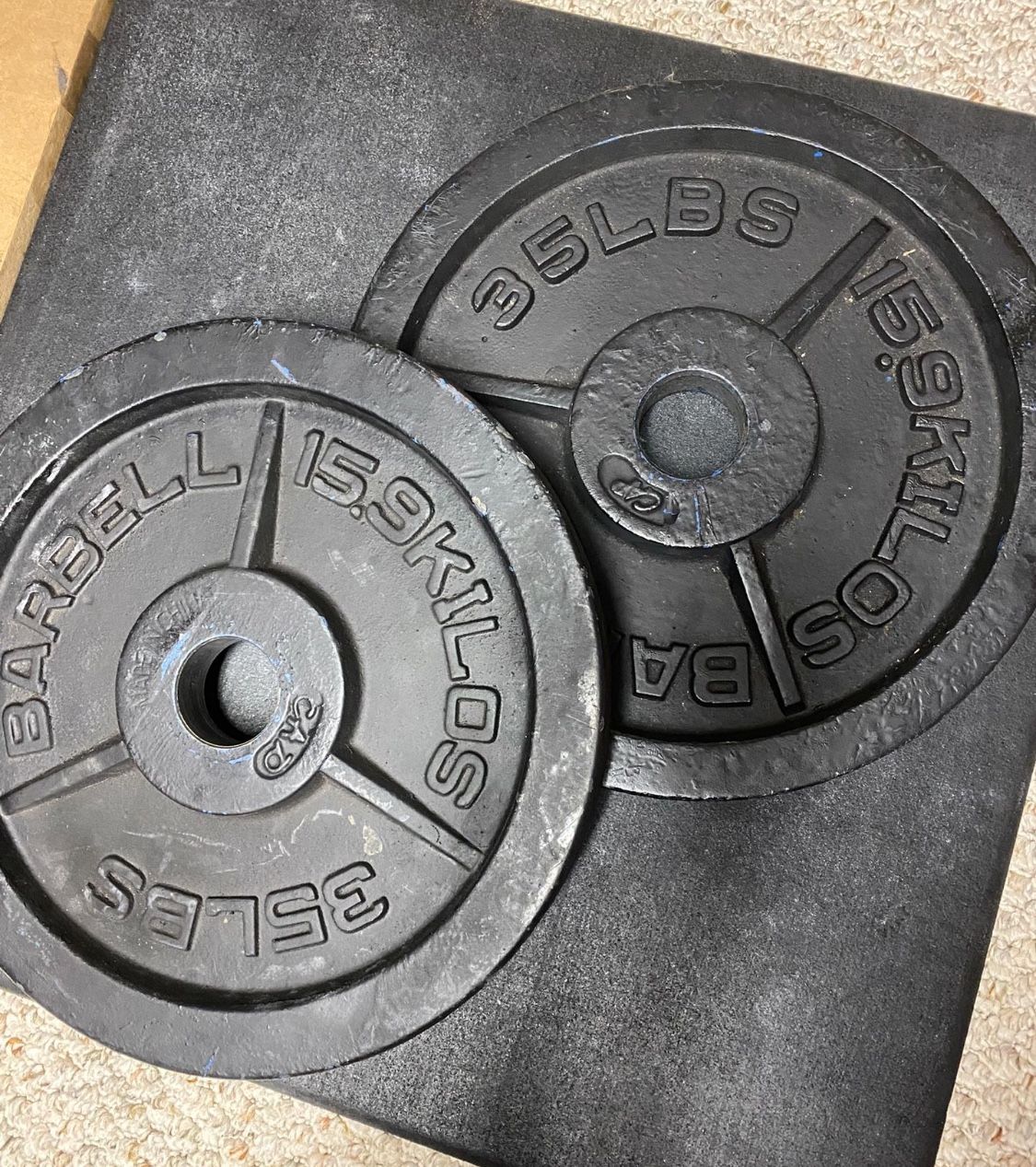 2 35lb Olympic Barbell Plates