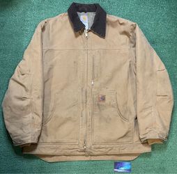 Carhartt beige & brown Sherpa lined jacket
