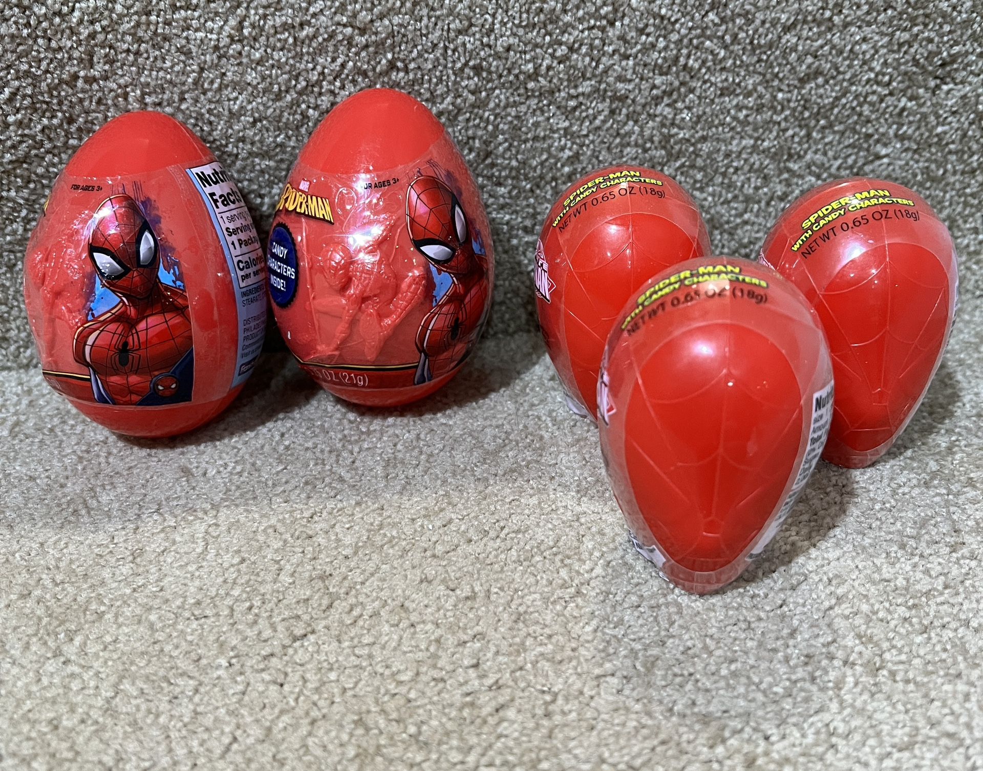 Disney Marvel Spiderman Egg Embossed Easter New lot of 5 New expired