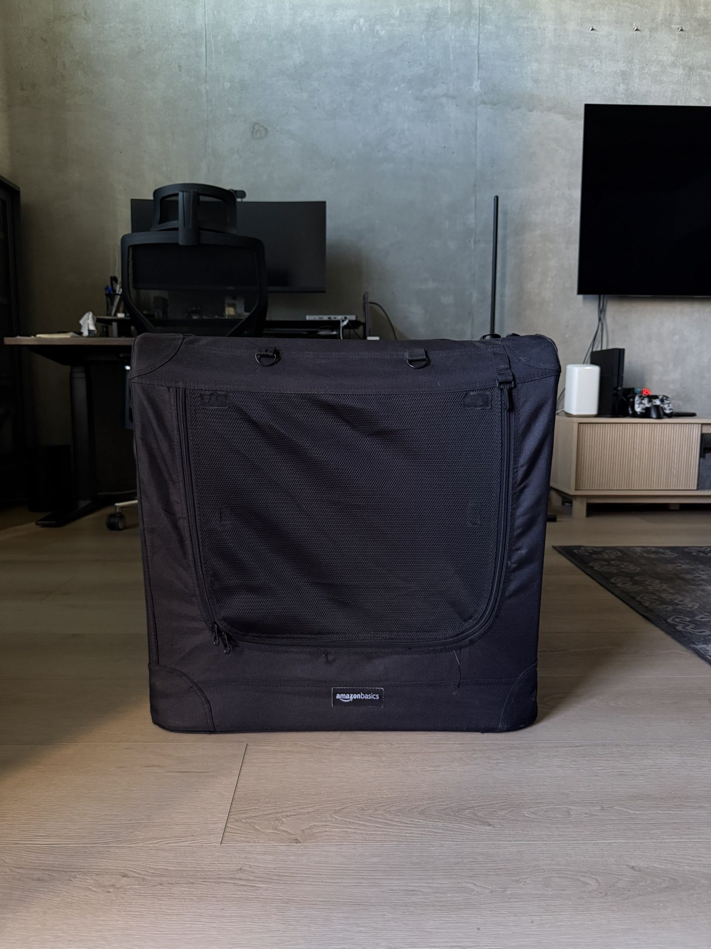 Medium Portable Pet Dog Crate Carrier And Memory Foam Dog Bed