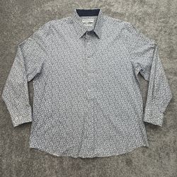 Nick Graham Blue Paisley Everywhere Stretch Modern Fit Button Down XL Flip Cuff