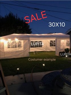 10x30 White Gazebo Wedding Party Tent Canopy With 6 Windows & 2 Sidewalls -8

(FOR SALE)