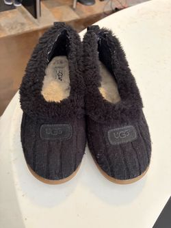 UGG Black Knit Slippers