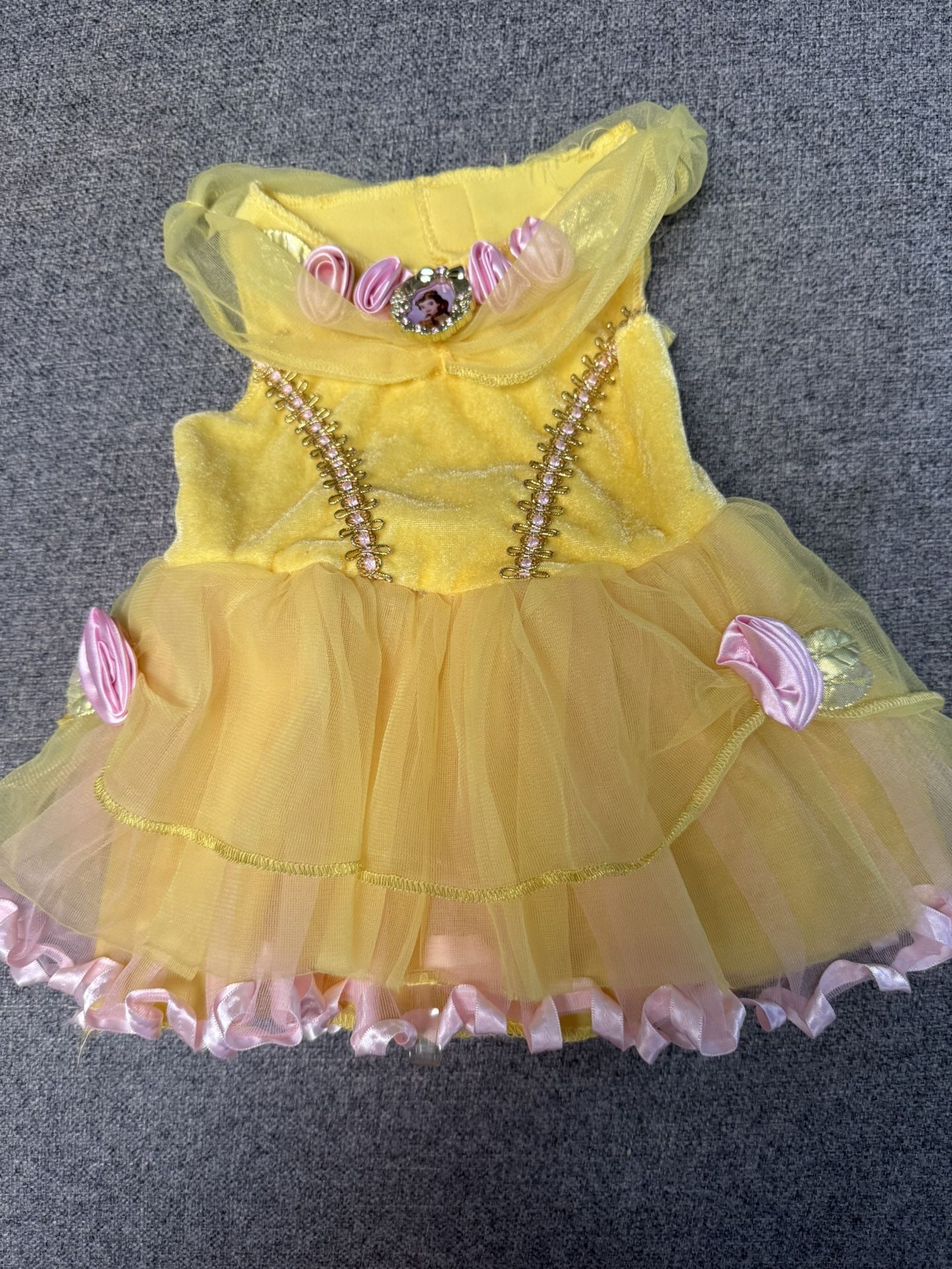 Last day! I’m not Available Tomorrow Disney beauty and the beast bell princess caught Halloween costume, infant size 9 months in like new condition