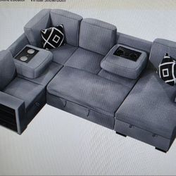 4 PC Modular Sectional With Pullout Bed