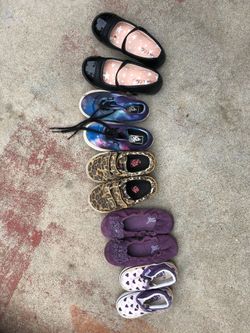 Vans shoes, Elsa, Minnie Mouse,hello kitty, and strawberry short cake jammies