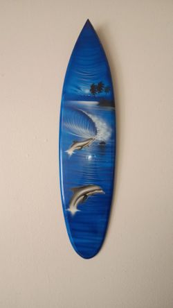 Dolphin Mini Surf board wall decor.