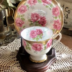 Vintage Fine Bone Bell China Teacup “Lady Alexander Rose”