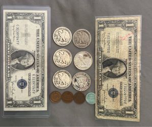 RARE US Silver coins , Silver Certificates & 120+ year old Indian heads bundle deal !!