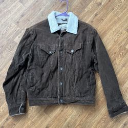Route 66 Corduroy Sherpa insulated button up jacket