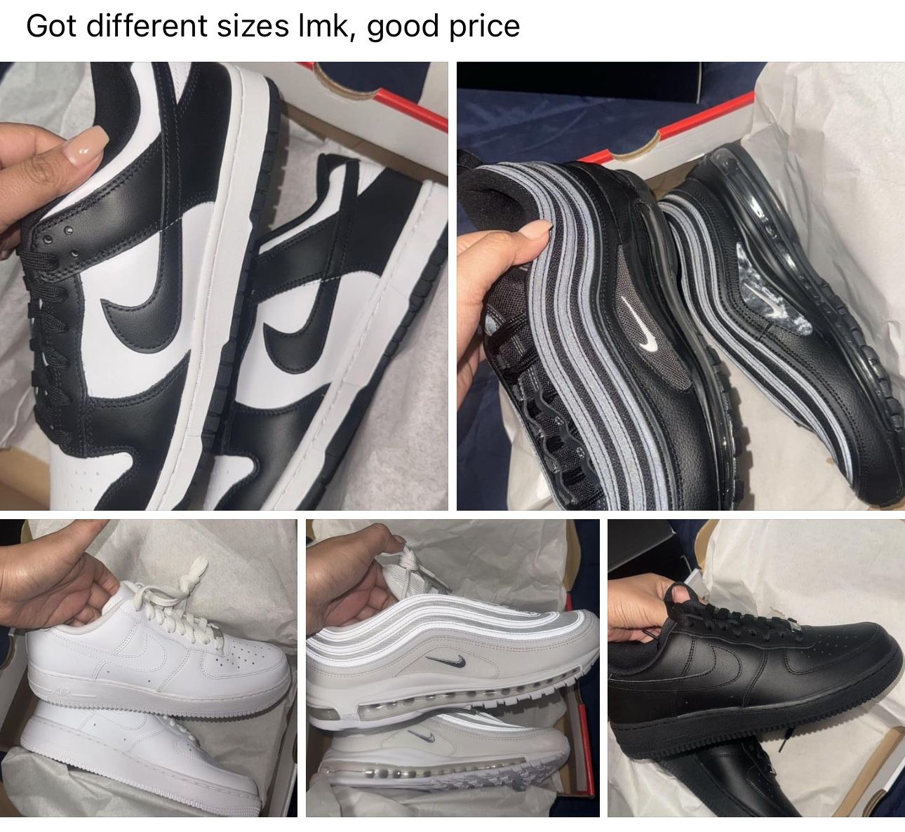 Nike Air Force, Panda Dunk, Air max,