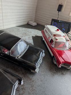 9 hearses and 2 ambulances