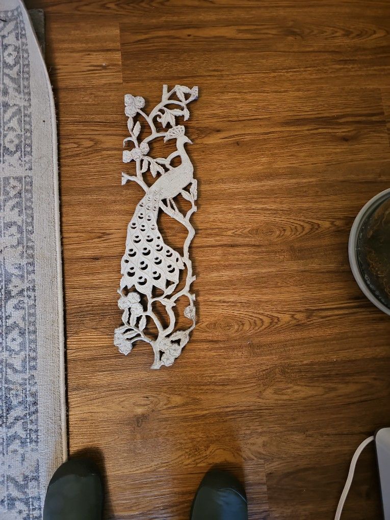 Antique Metal Peacock Wall Art