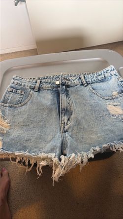Distressed Denim Jean Shorts
