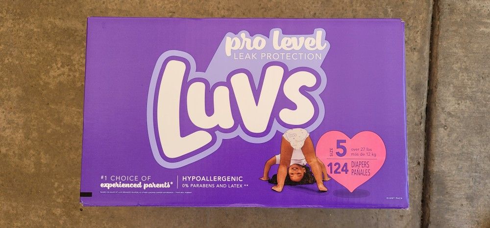 Luvs Size 5 - 124 Count Diapers NEW NEW NEW $20 FIRM