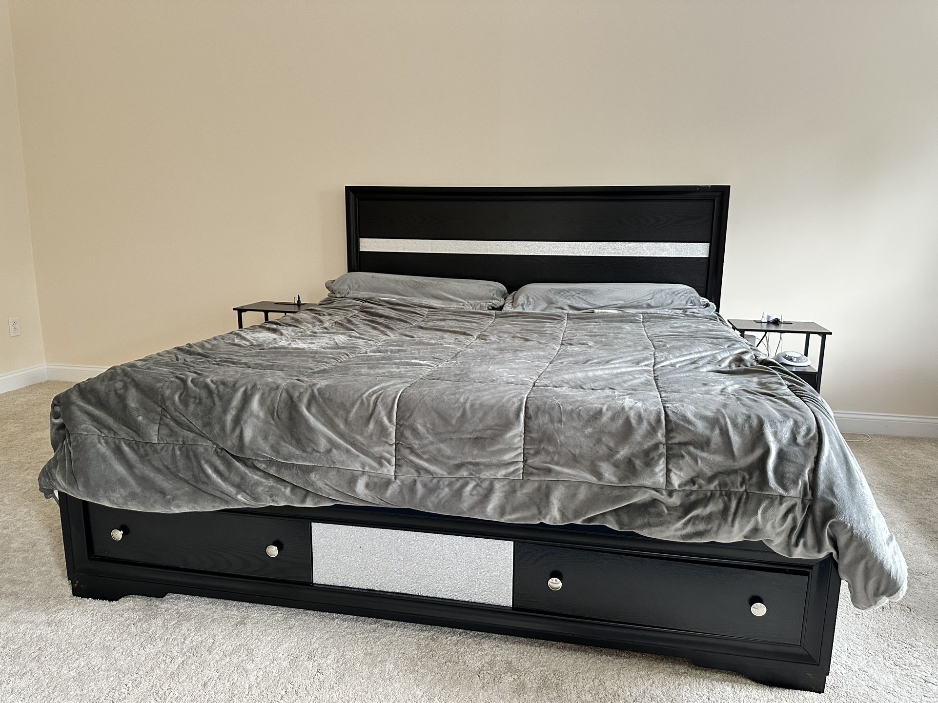 King Bed Frame With Storage Units