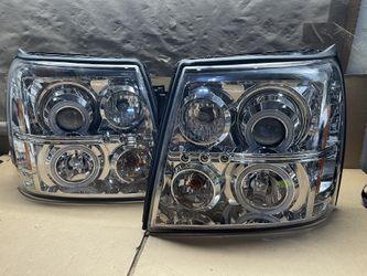 Oh195 Fit 03-06 Cadillac Escalade LED Chrome Headlight Pair 