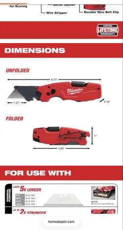 Milwaukee 6 in 1 Fastback Folding Utility Knife