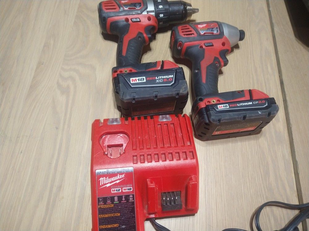 Milwaukee M18 Drill And Hex Impact Driver (Free Carry Case)