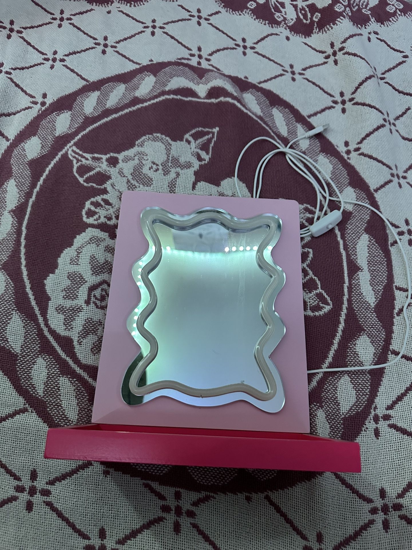 Pink Led Light Up Mirror