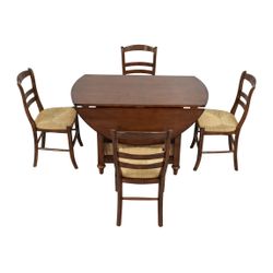 Pottery Barn Shayne Round Drop Leaf Table and 4 Isabella Dining Chairs