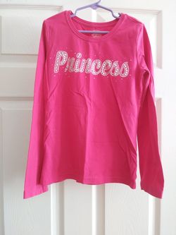 GIRLS DARK PINK TEE SIZE 7-8