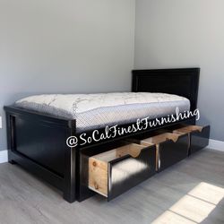 Twin Bed And Mattress With Drawers 