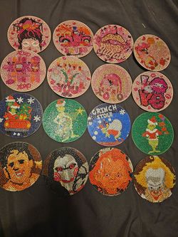 Handmade Diamond Painting Coasters Set of 16