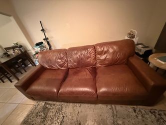 FREE Large Leather Couch - Must Go 2 days