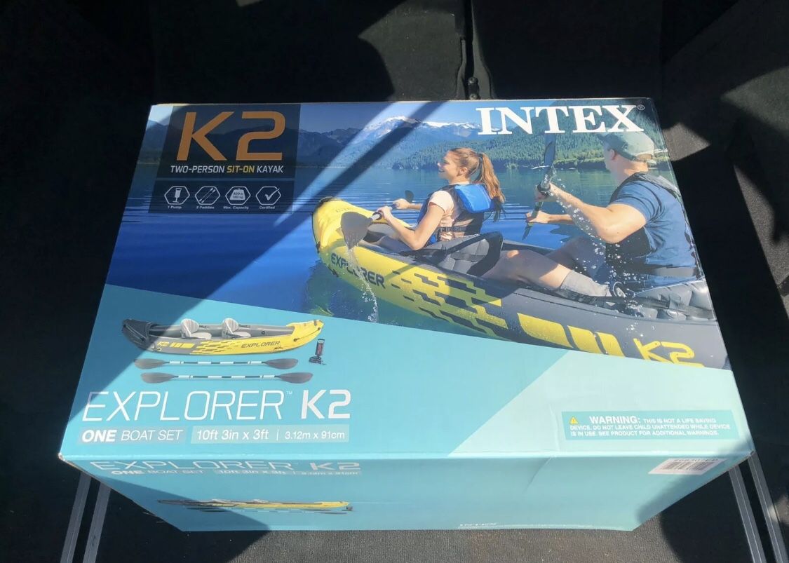 Intex Explorer K2 Kayak 2-Person Inflatable Set w/Oars & Pump